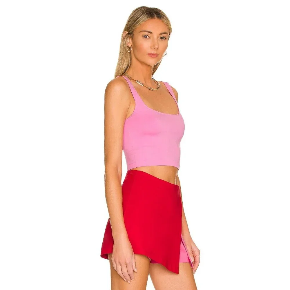 Free People Scoop Neck Crop Top Hula Hoop Pink - Picture 2 of 4